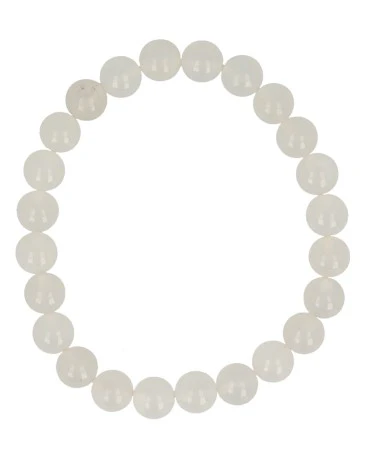 Ruben Robijn Kralenarmband jade wit 8mm 1.00 Stuks