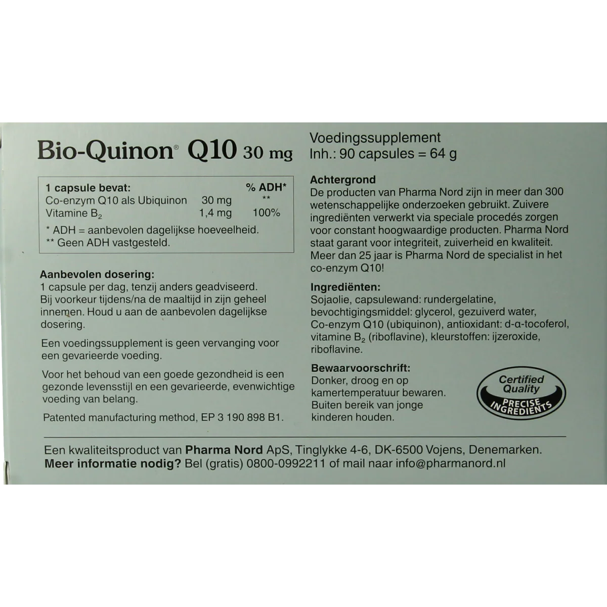 Pharma Nord Bio quinon Q10 30mg 90.00 Capsules