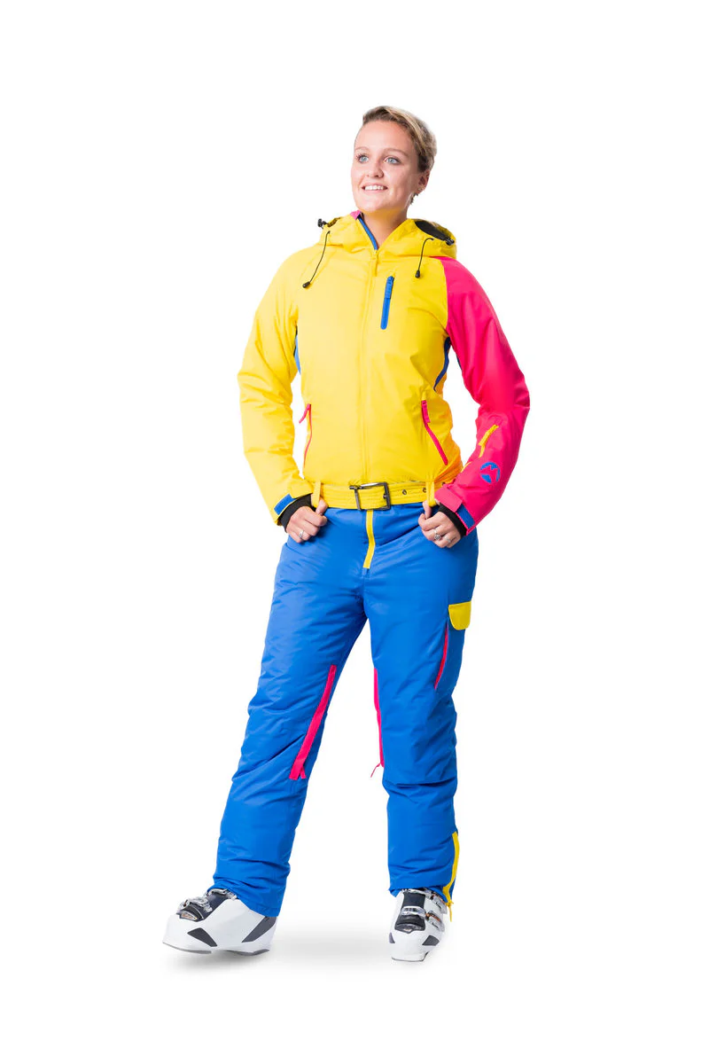 Snowsuits Triple Joy Onesie Skipak Dames – Geel/Blauw/Roze