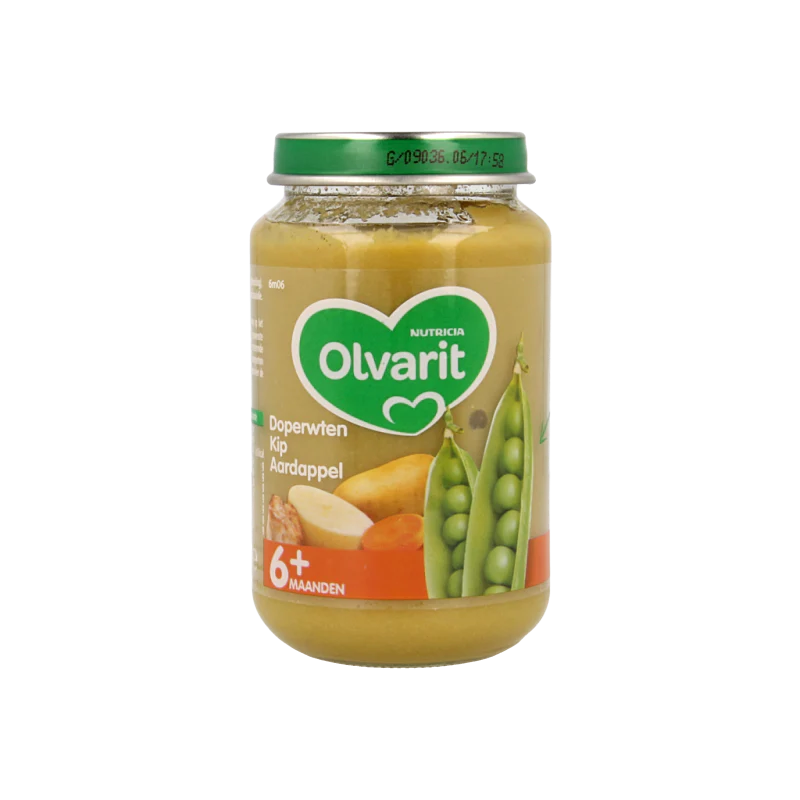 Olvarit Doperwten kip aardappel 6M06 200 Gram