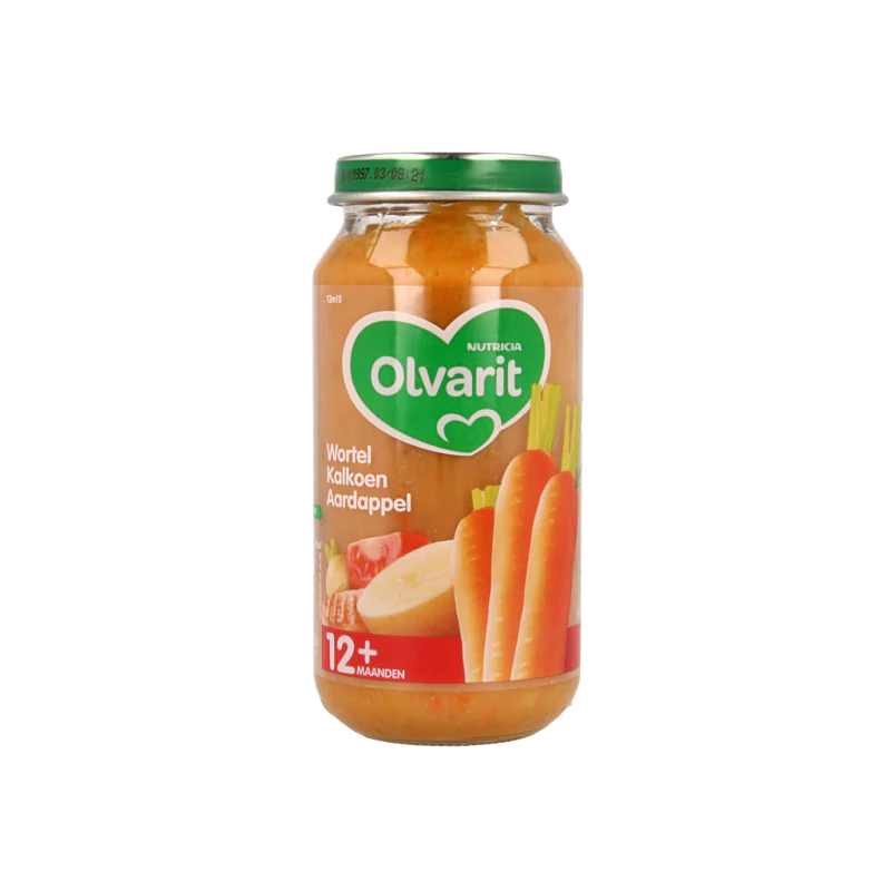 Olvarit Wortel kalkoen aardappels 12M10 250 Gram