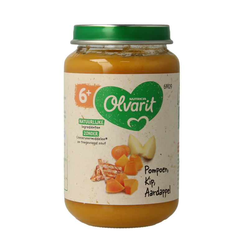 Olvarit Pompoen kip aardappel 6M09 200 Gram