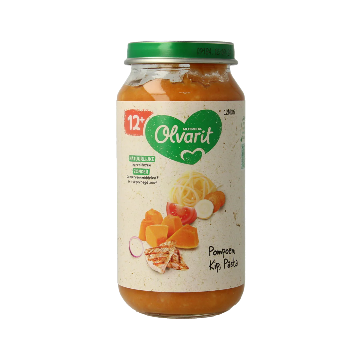 Olvarit Pompoen kip pasta 12M06 250.00 Gram