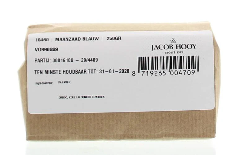 Jacob Hooy Maanzaad blauw/papaver coer 250 Gram