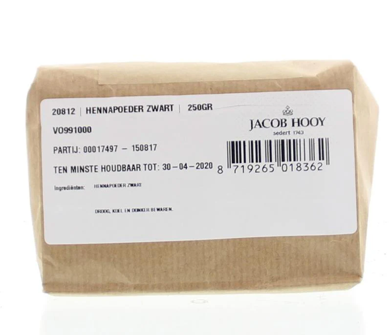 Jacob Hooy Hennapoeder zwart 250.00 Gram