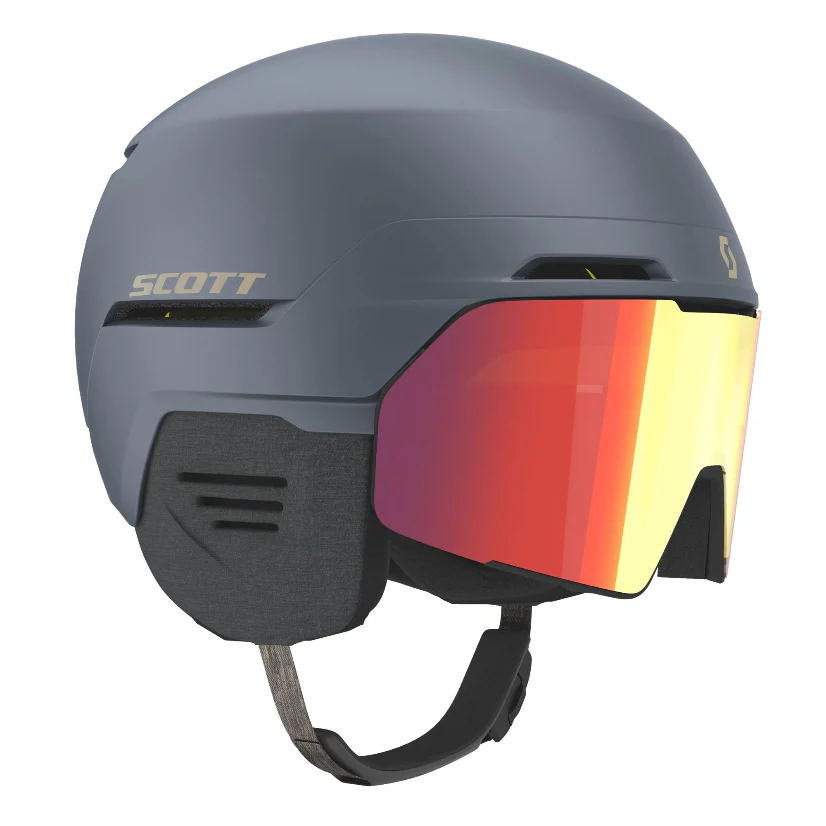 Scott Blend Plus LS Skihelm met Geïntegreerde Skibril – Blauw