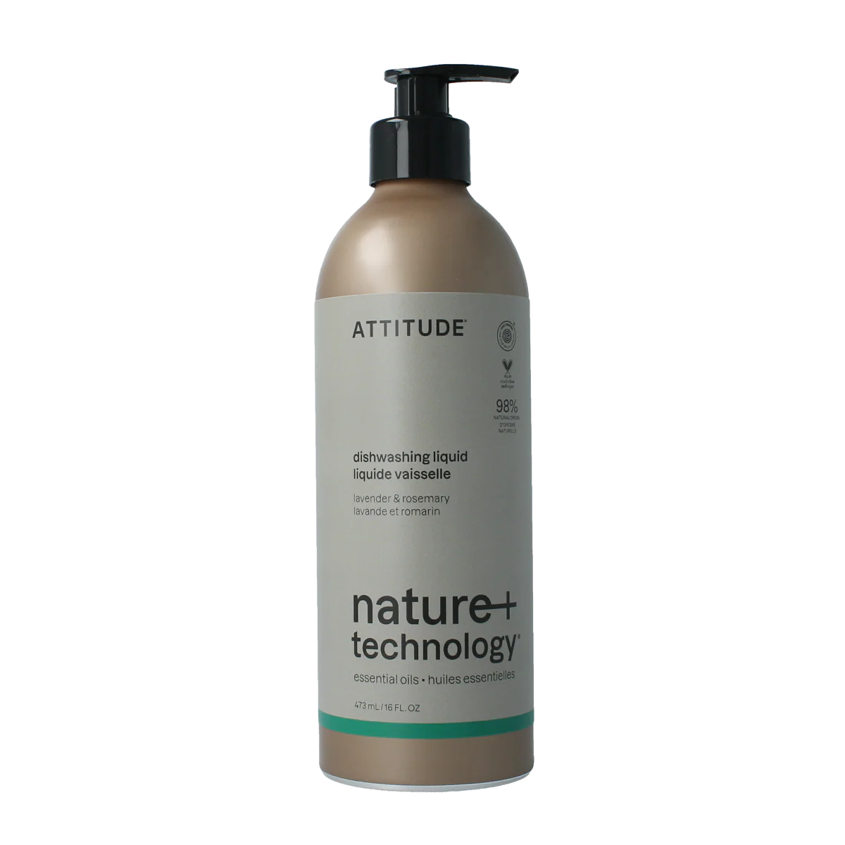 Attitude Afwasmiddel lavendel & rozemarijn 473.00 Milliliter