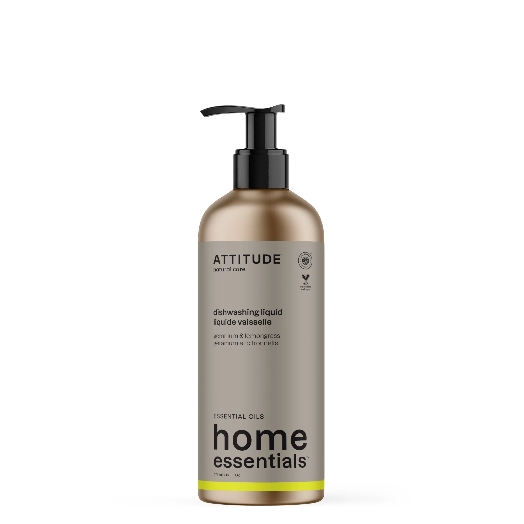 Attitude Afwasmiddel geranium & citroengras 473.00 Milliliter