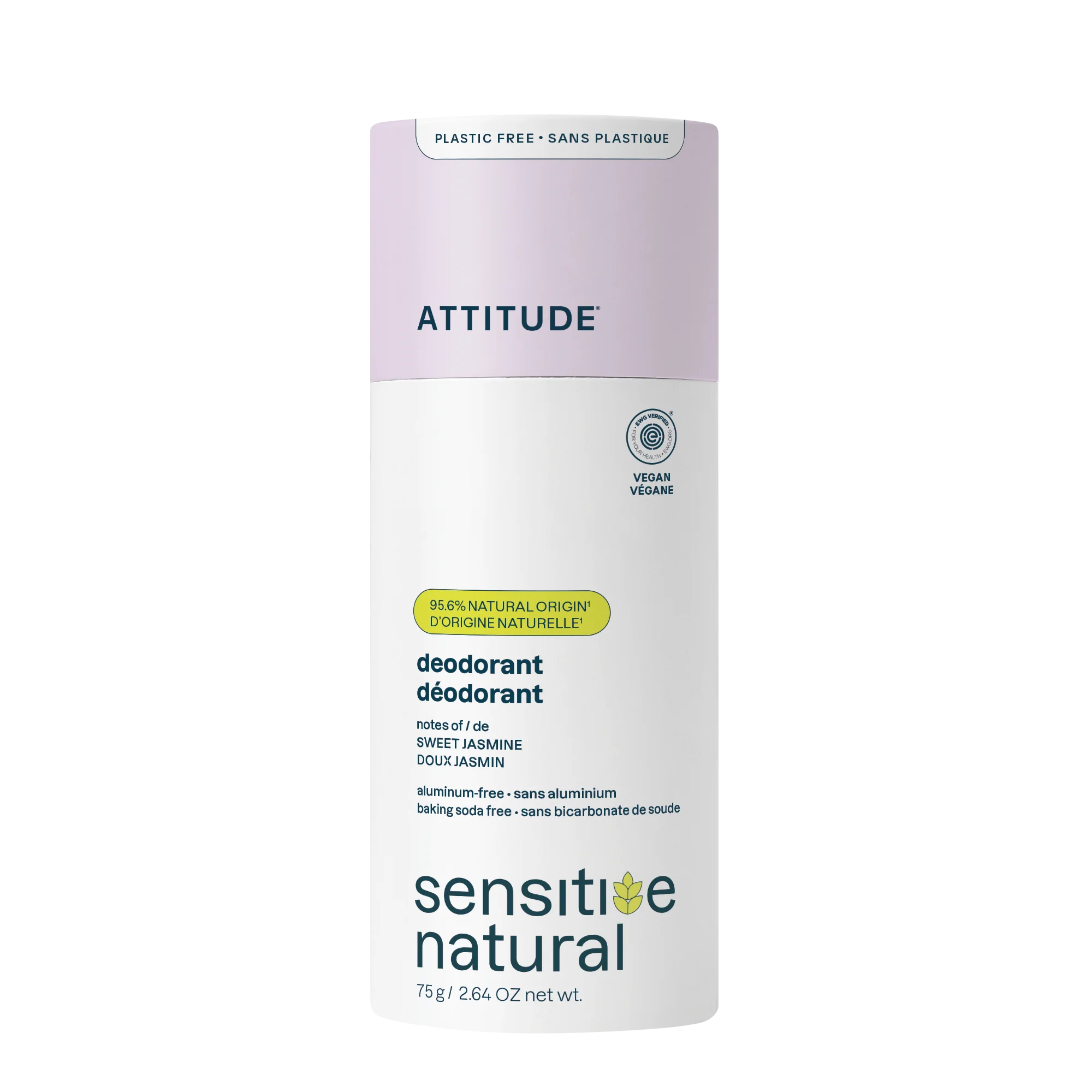 Attitude Deodorant baksoda vrij zoete jasmijn super leaves 75 Gram