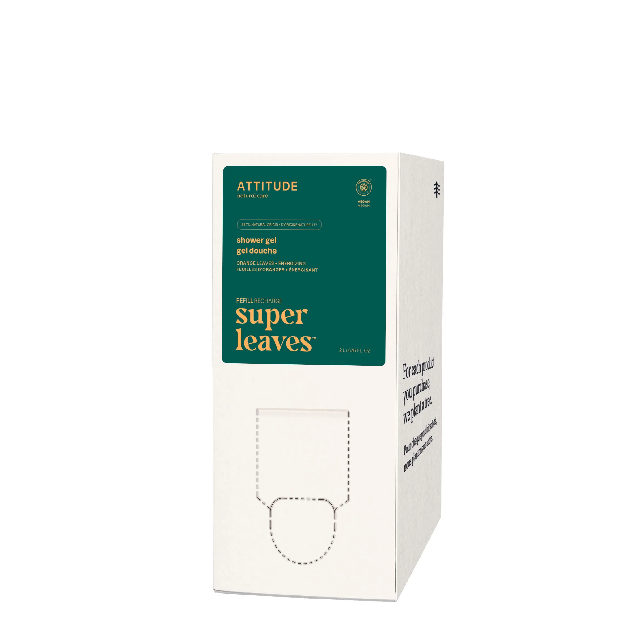 Attitude Super leaves douche gel verkwikkend eco refill 2.00 Liter