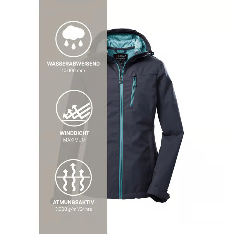 Killtec KOS 89 Softshelljas Dames – Donkerblauw