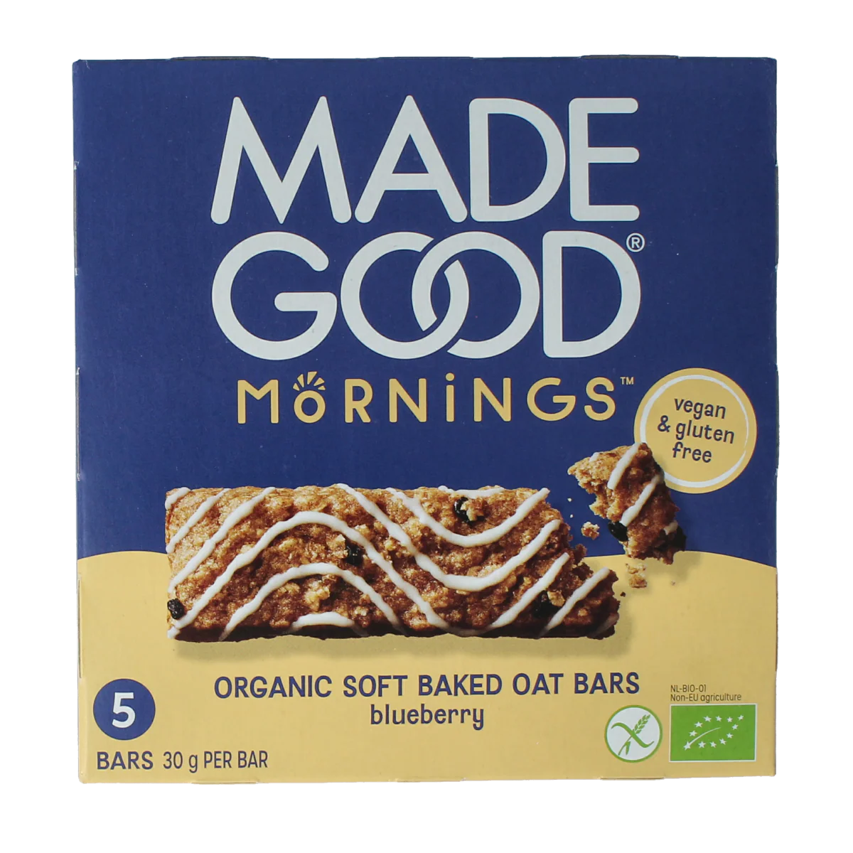 MadeGood  Mornings bar blueberry bio 5.00 Stuks