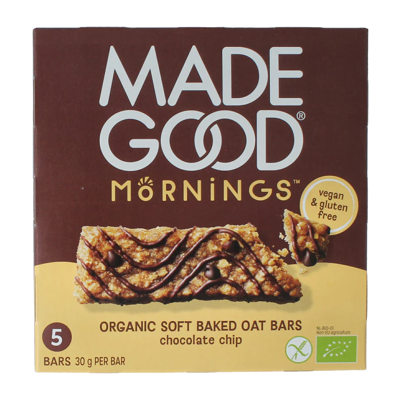 MadeGood  Mornings bar choco chip bio 5 Stuks