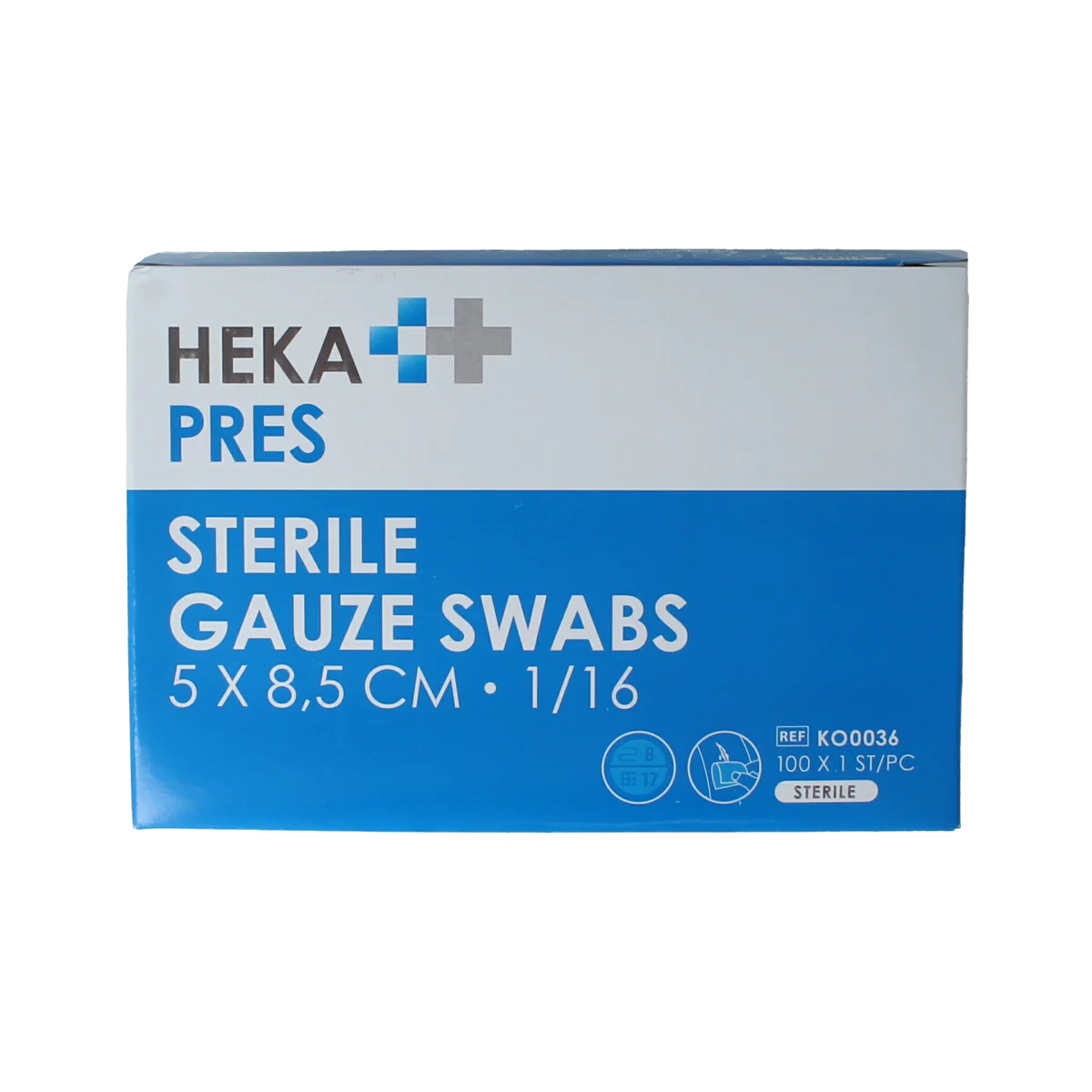 Hekapres Hydrofiel gaaskompres 5×8.5cm 100.00 Stuks