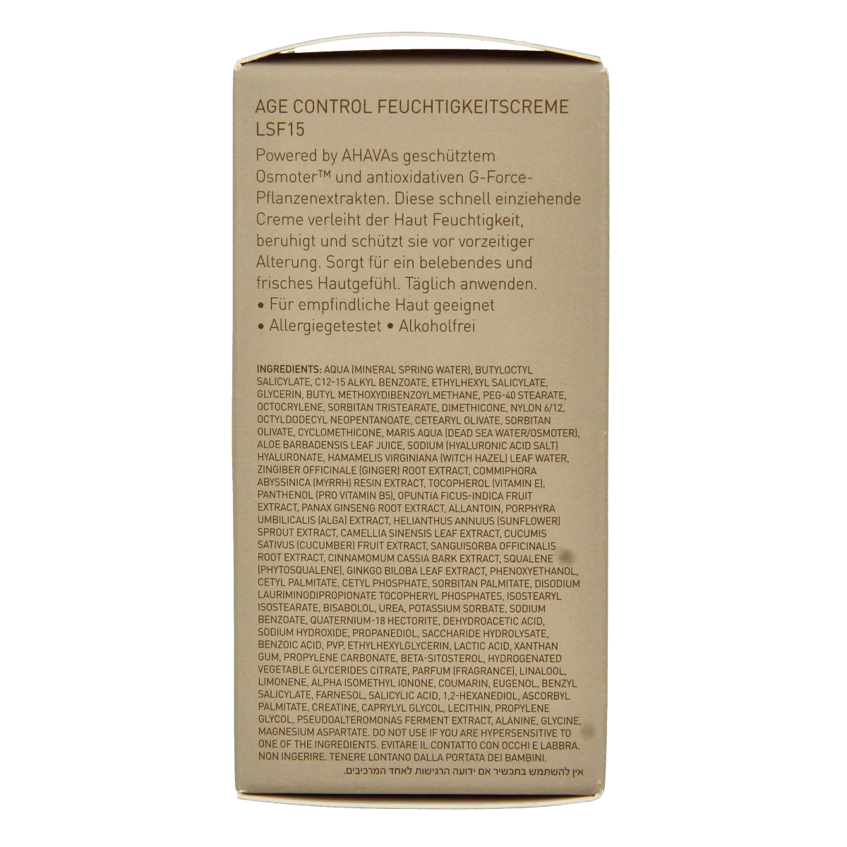 Ahava Men age control moisturizing gezichtcreme SPF15  50.00 Milliliter