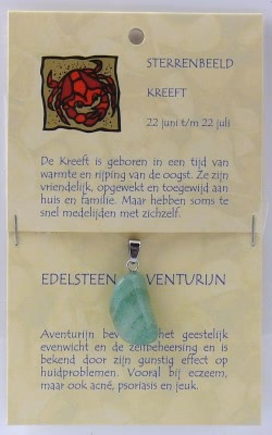 Steengoed Sterrenbeeldsteen hanger kreeft 1 Stuks