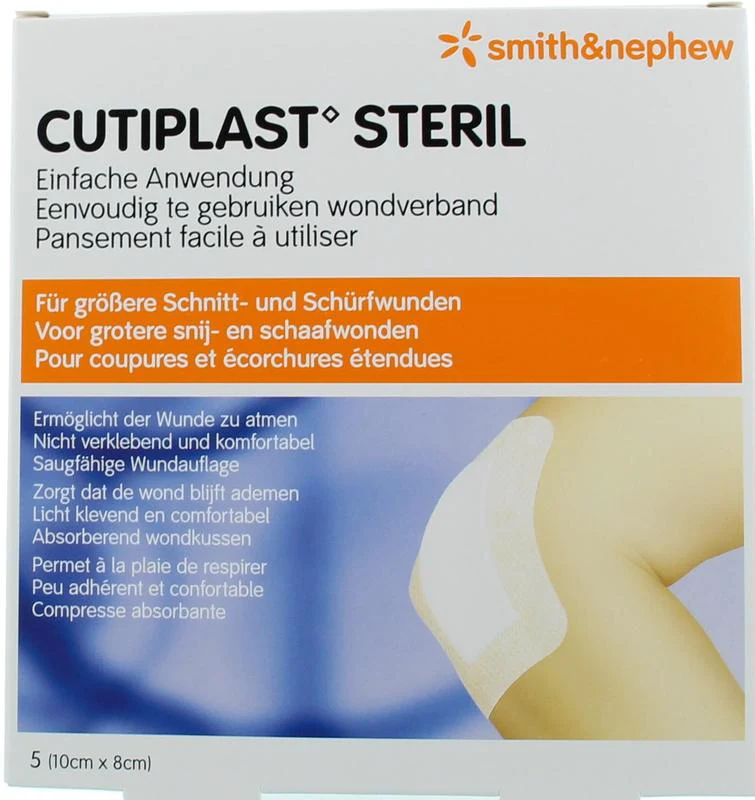 Cutiplast Steril 10 x 8cm 5.00 Stuks