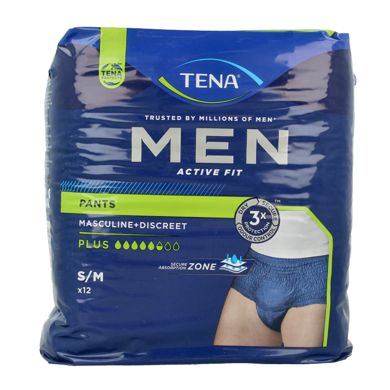 Tena Men active fit pants plus S/M 12.00 Stuks
