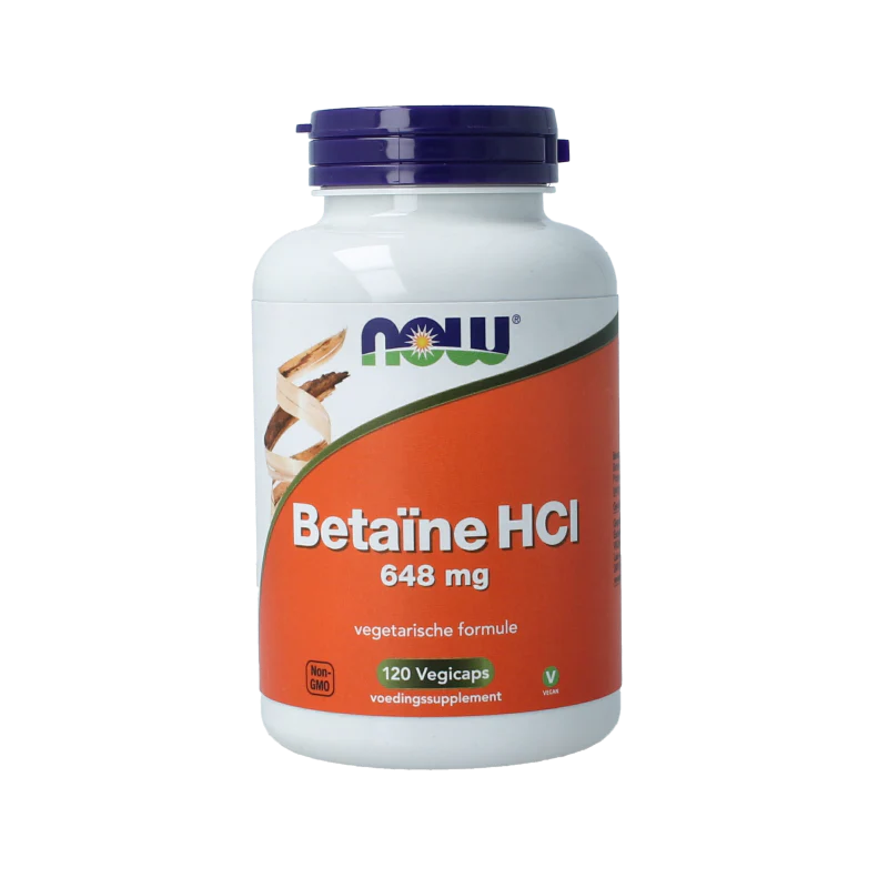 NOW Betaine HCL 648mg 120 Vegetarische capsules