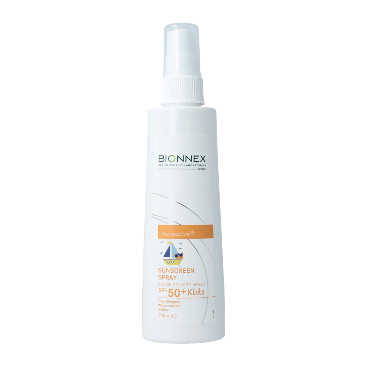 Bionnex Preventiva sunscreen cream spray kids SPF50+ 200 Milliliter