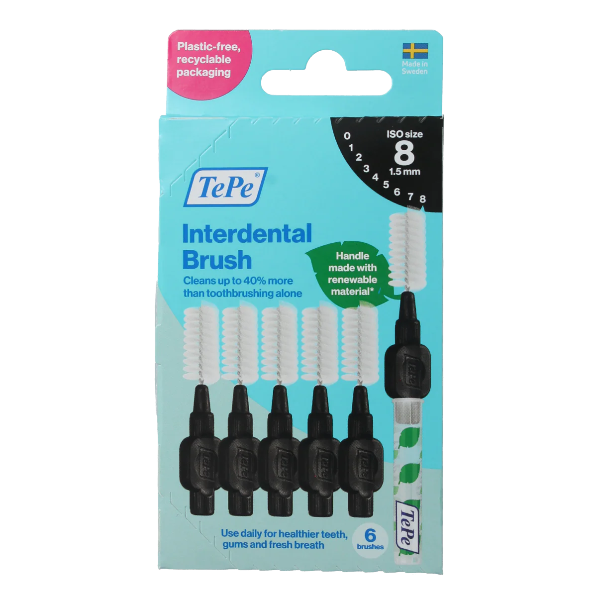 TePe Interdentale ragers original zwart 1,5mm maat 8 6 Stuks