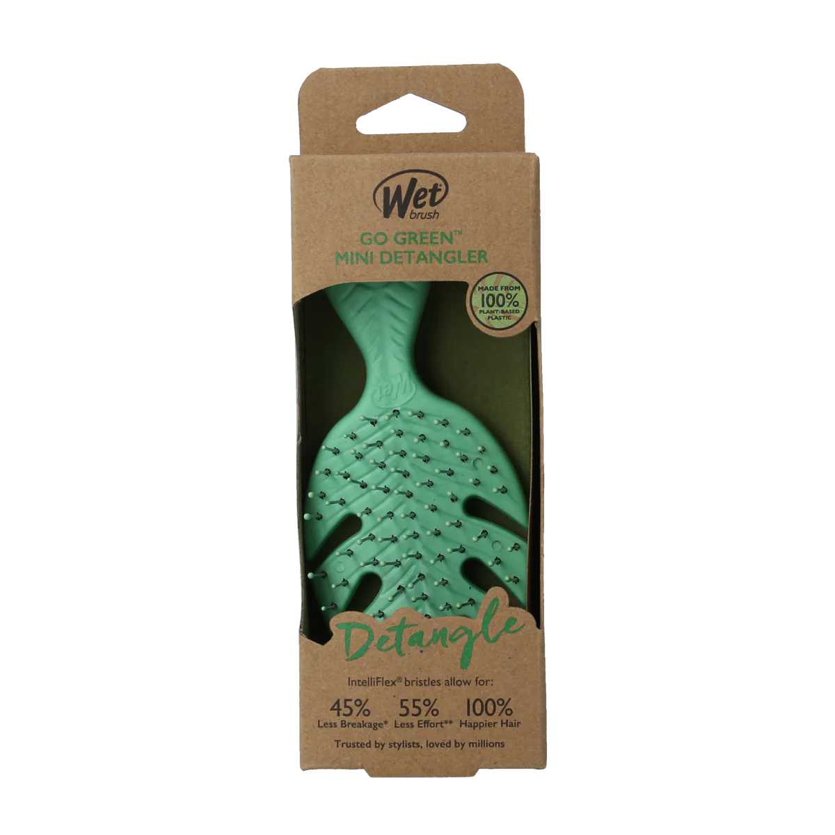 Wet Brush Go green detangler green mini 1.00 Stuks