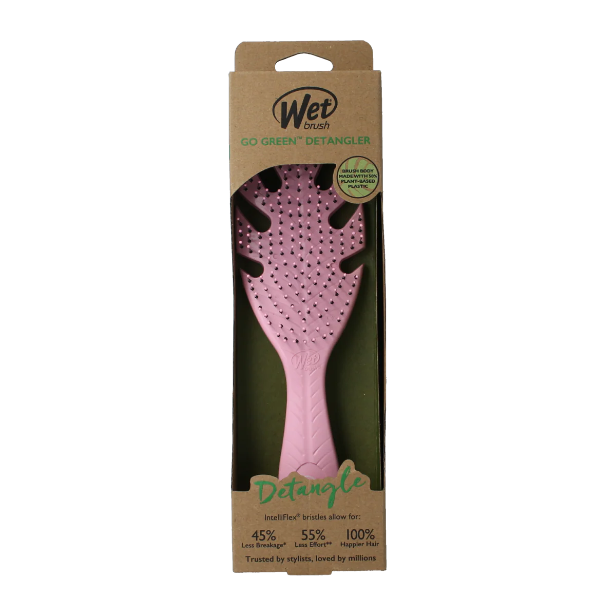 Wet Brush Go green detangler pink 1.00 Stuks