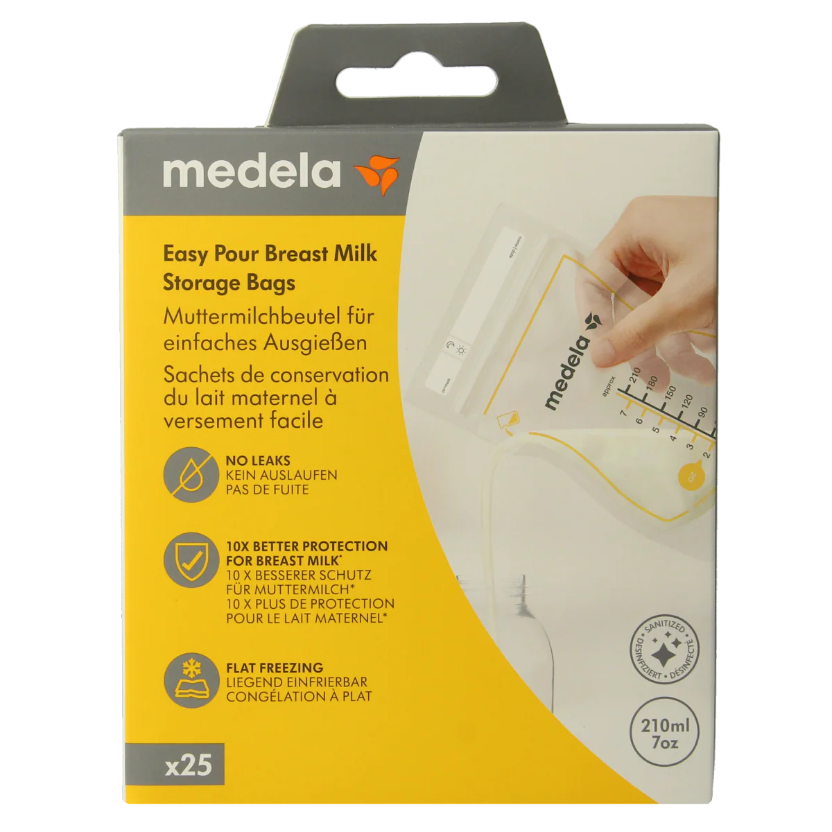 Medela Moedermelk bewaarzakjes 210ml 25.00 Stuks