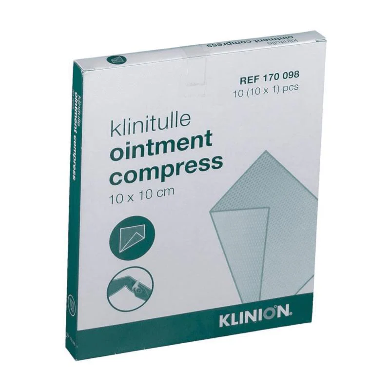 Klinion Klinitulle zalfkompres 10 x 10 10.00 Stuks