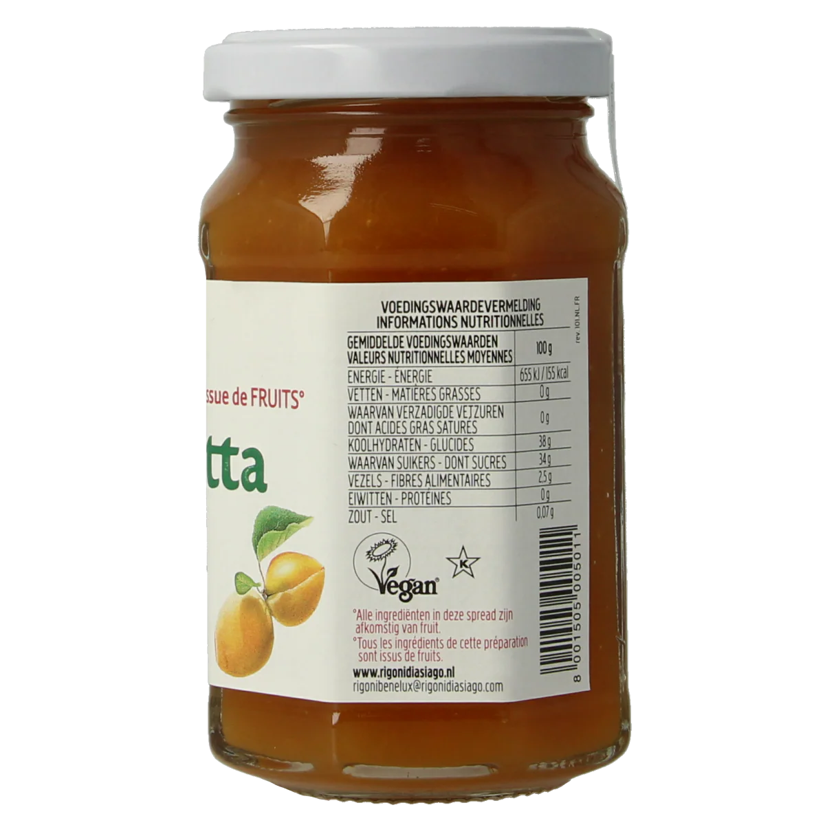 Fiordifrutta Abrikozenjam bio 250.00 Gram