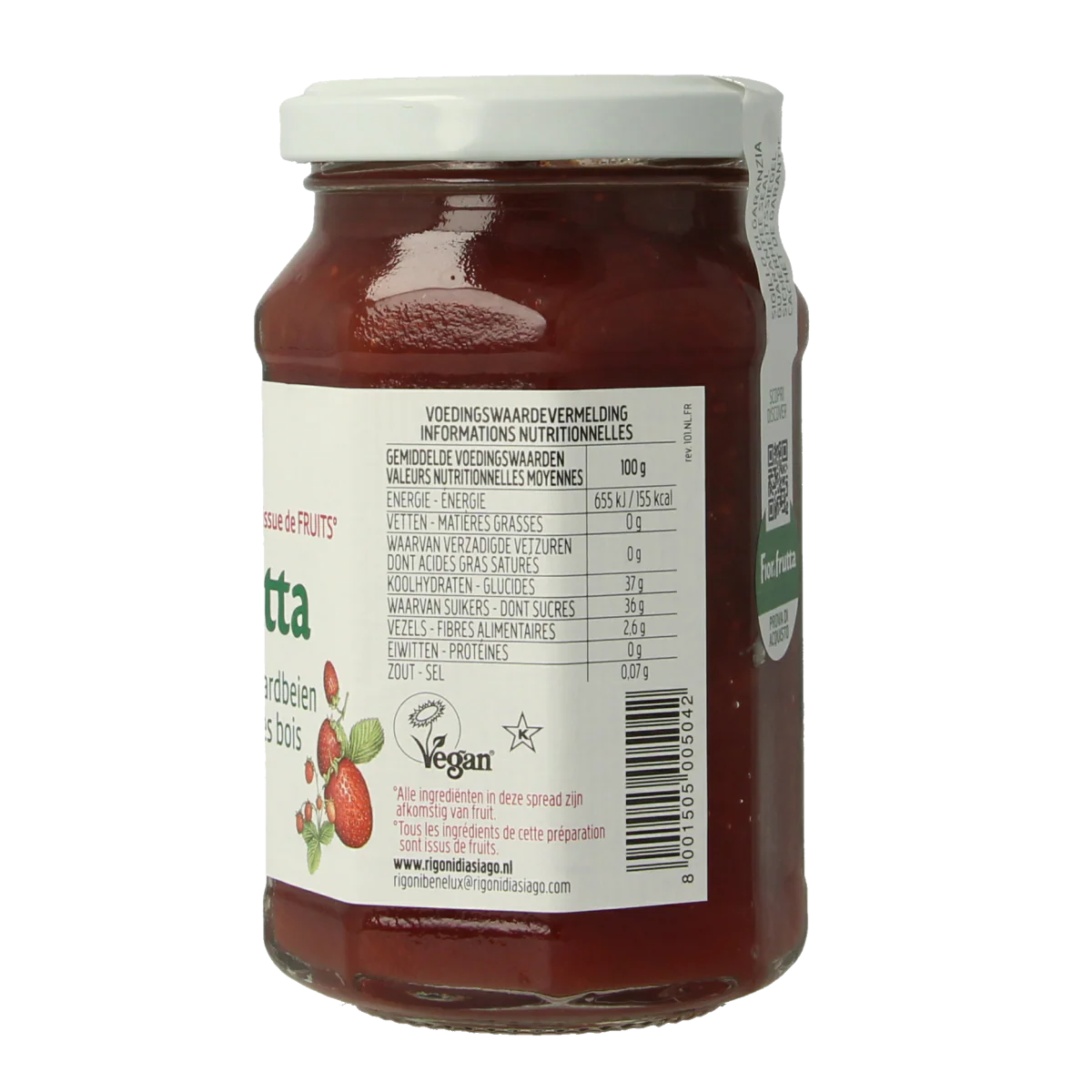 Fiordifrutta Aardbeienjam bio 250.00 Gram