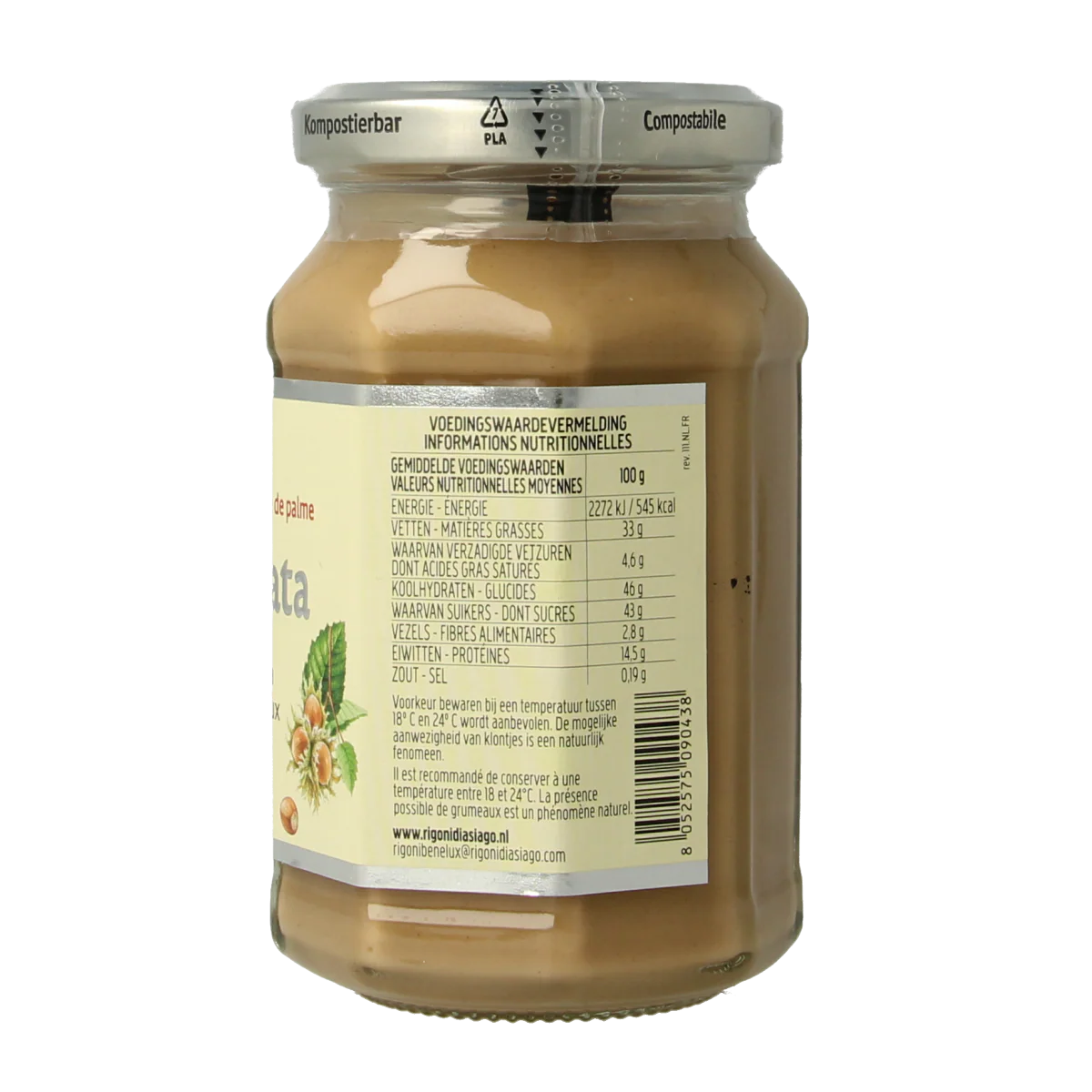 Nocciolata Witte hazelnootpasta bio 250.00 Gram