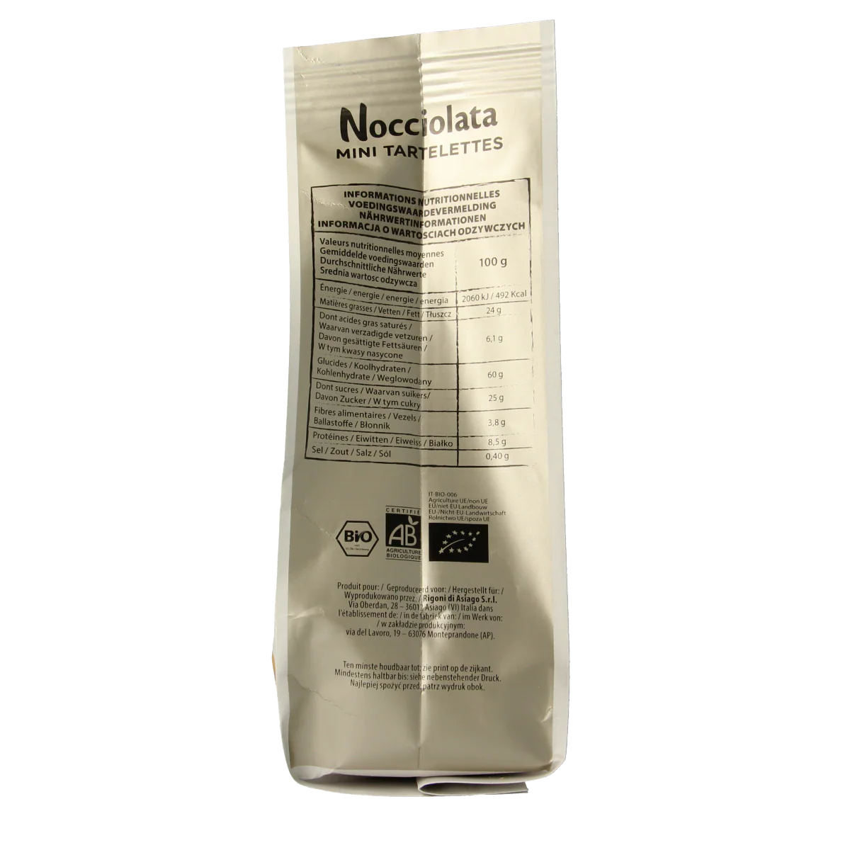 Rigoni Di Asiago Nocciolata tartlets bio 250.00 Gram