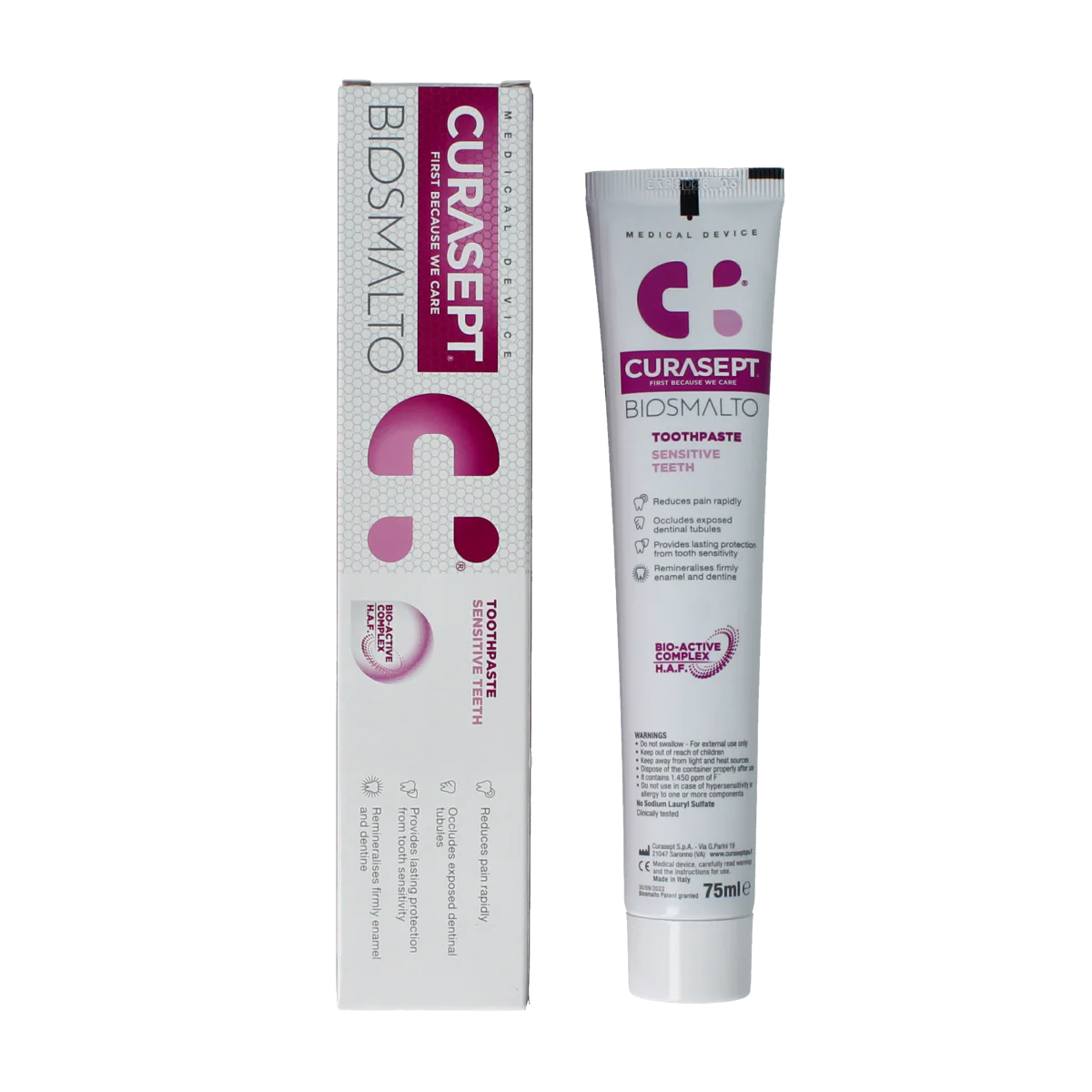 Curasept Biosmalto tandpasta gevoelige tanden 75.00 Milliliter