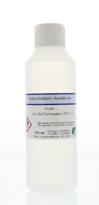 Orphi Alcohol ketonatus 70% klepdeksel 250.00 Milliliter