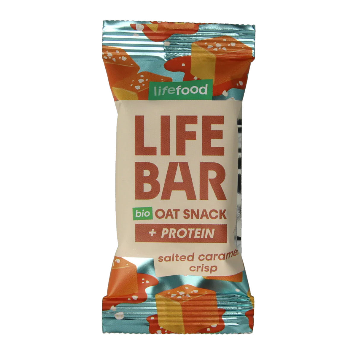 Lifefood Lifebar oatsnack proteine salted caramel crisp bio 40.00 Gram