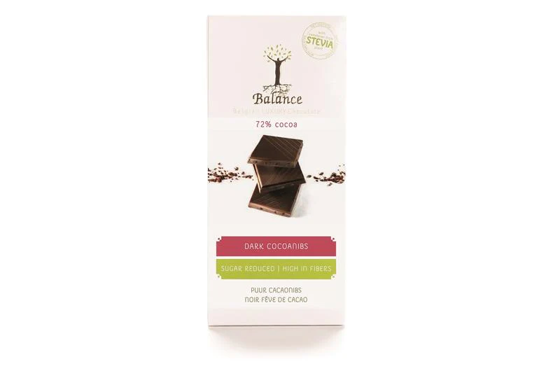 Balance Choco stevia tablet puur cacao 85.00 Gram