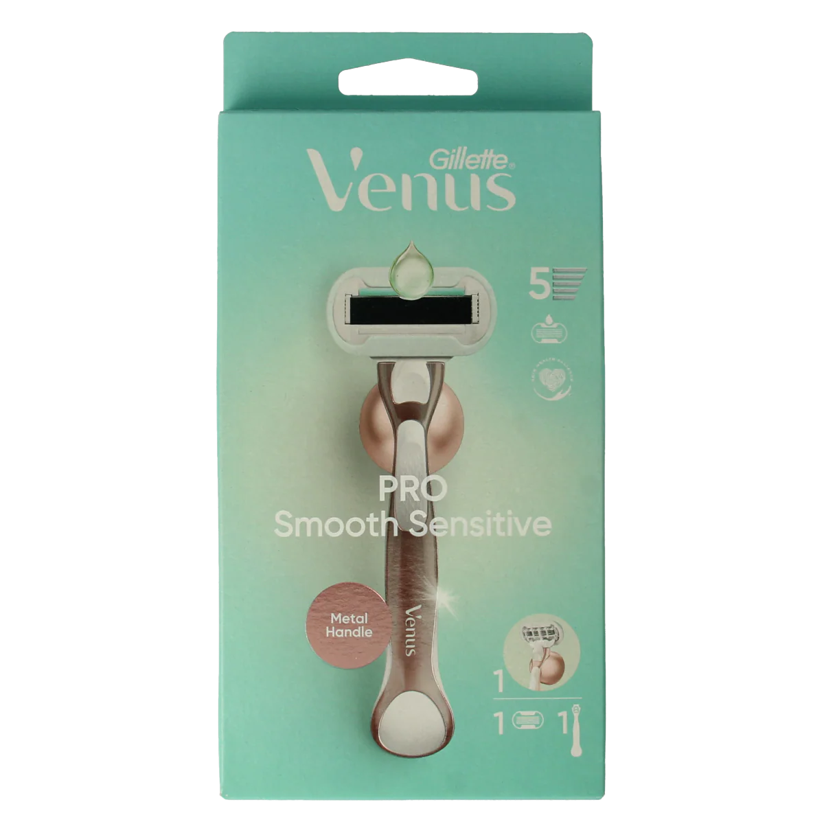 Gillette Venus deluxe smooth sensitive rosegold razor 1.00 Stuks
