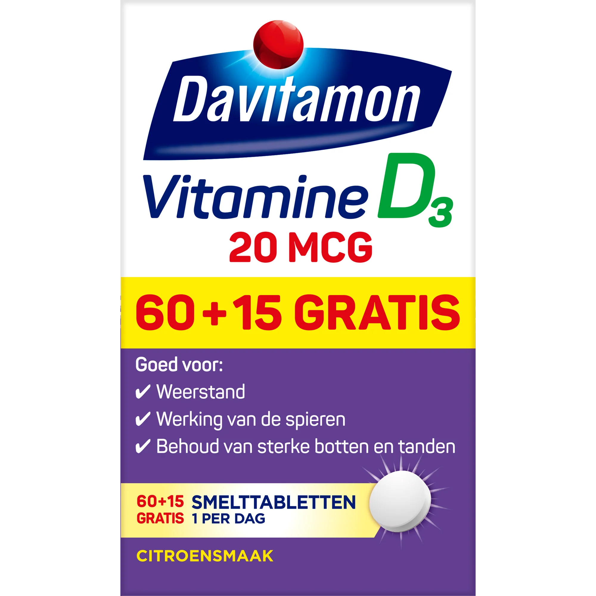 Davitamon Vitamine D 20mg 75 Smelttabletten
