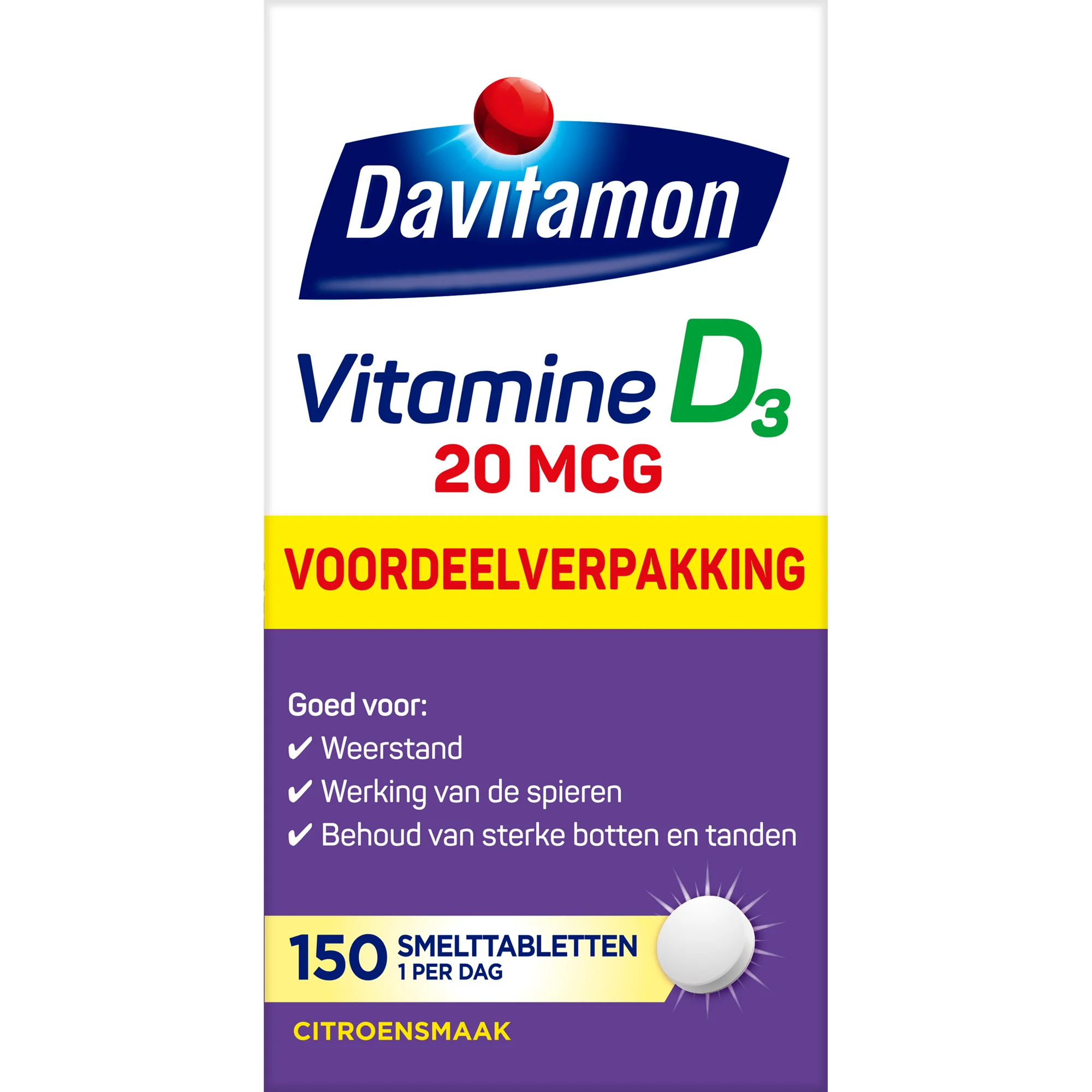 Davitamon Vitamine D 30mg 150.00 Smelttabletten