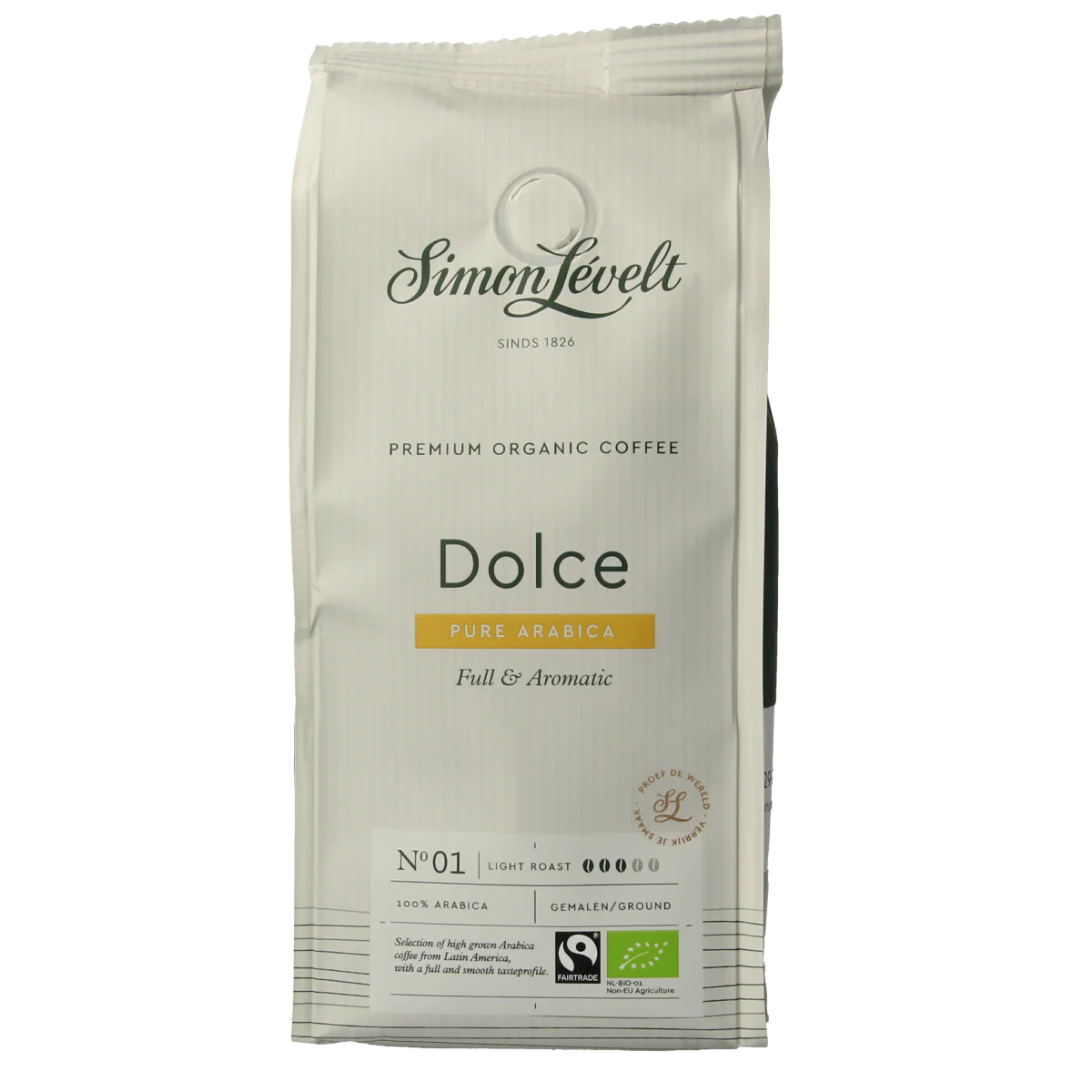 Simon Levelt Cafe organico dolce snelfilter bio 250.00 Gram