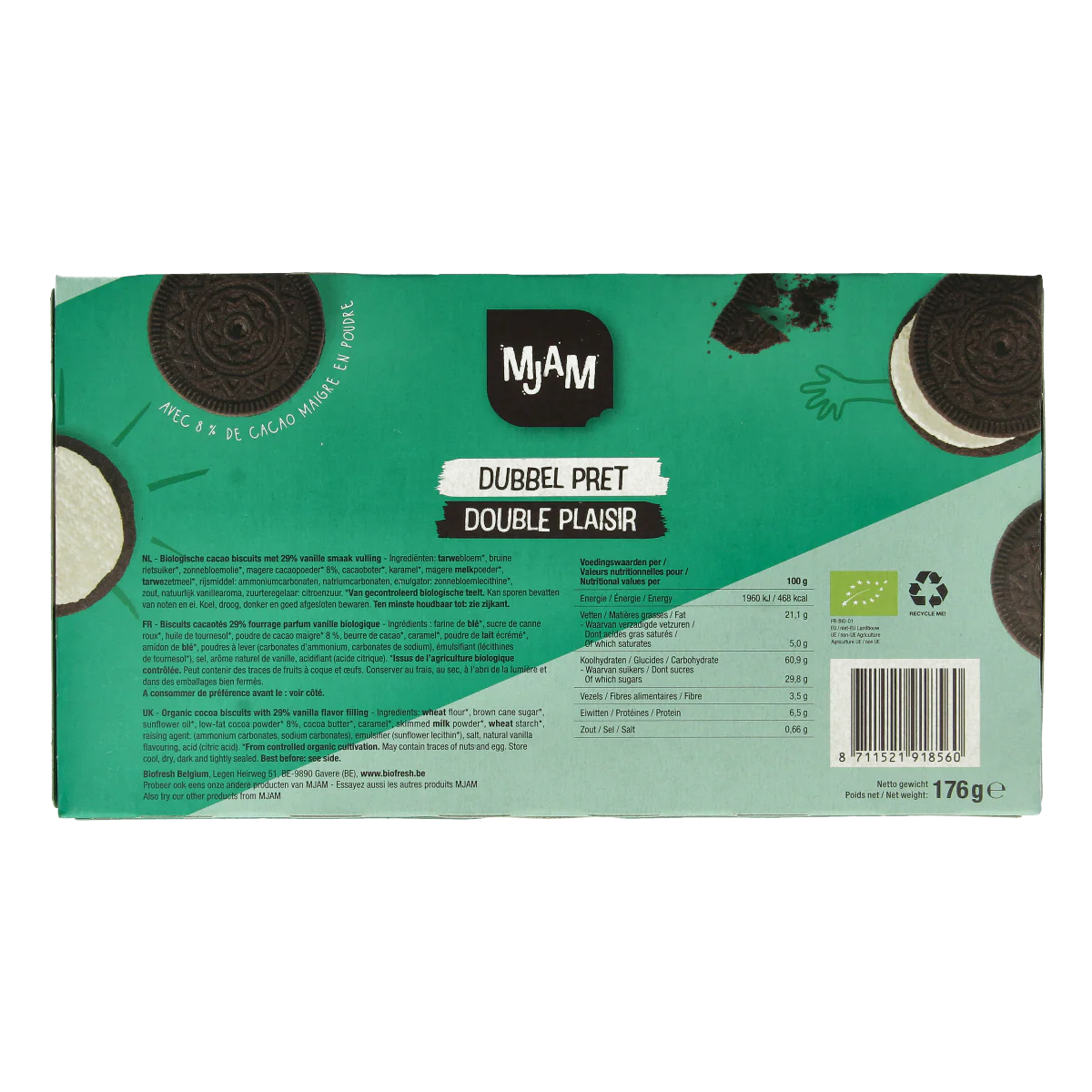 Mjam Dubbelpret bio 176.00 Gram