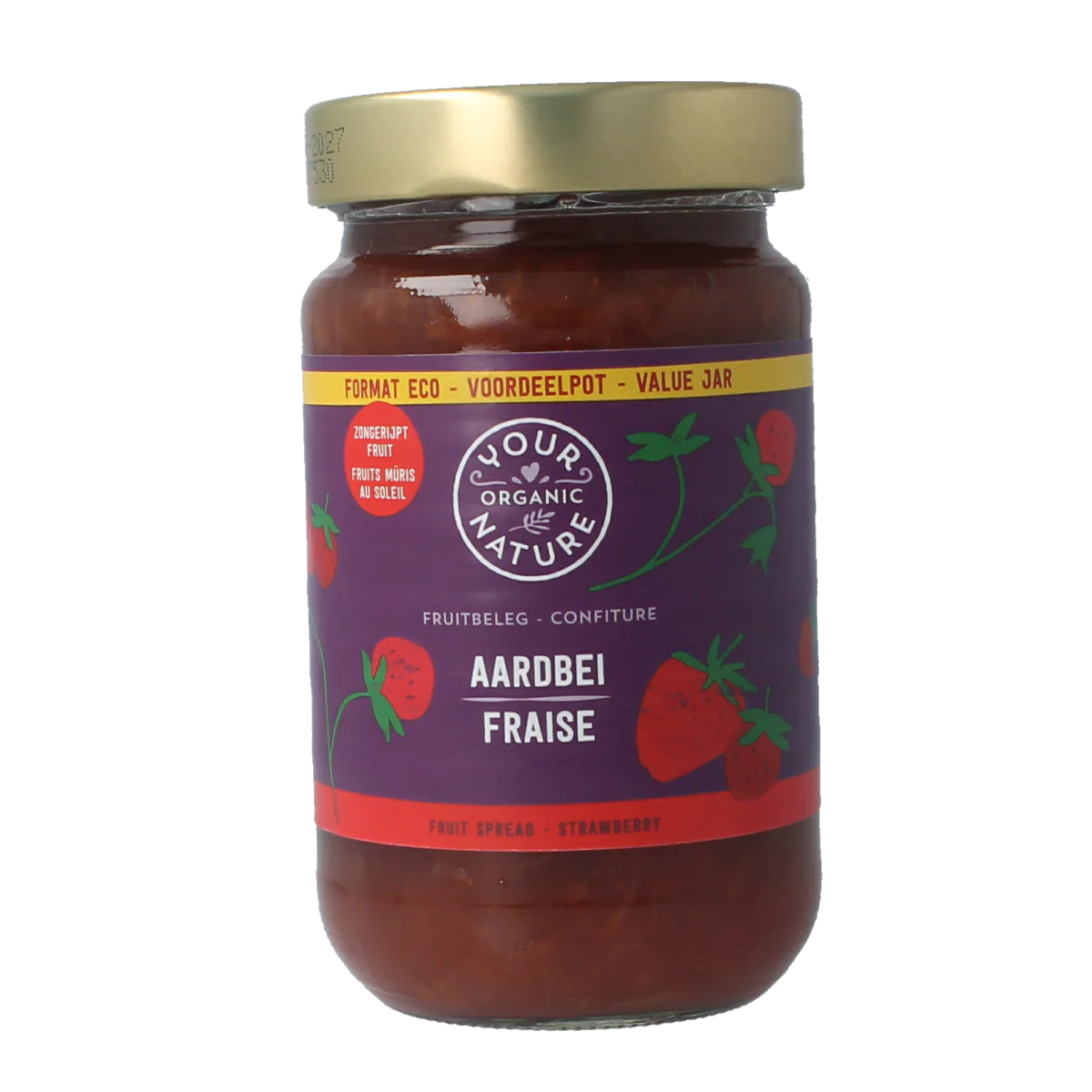 Your Organic Nature Fruitbeleg aardbei bio 375.00 Gram