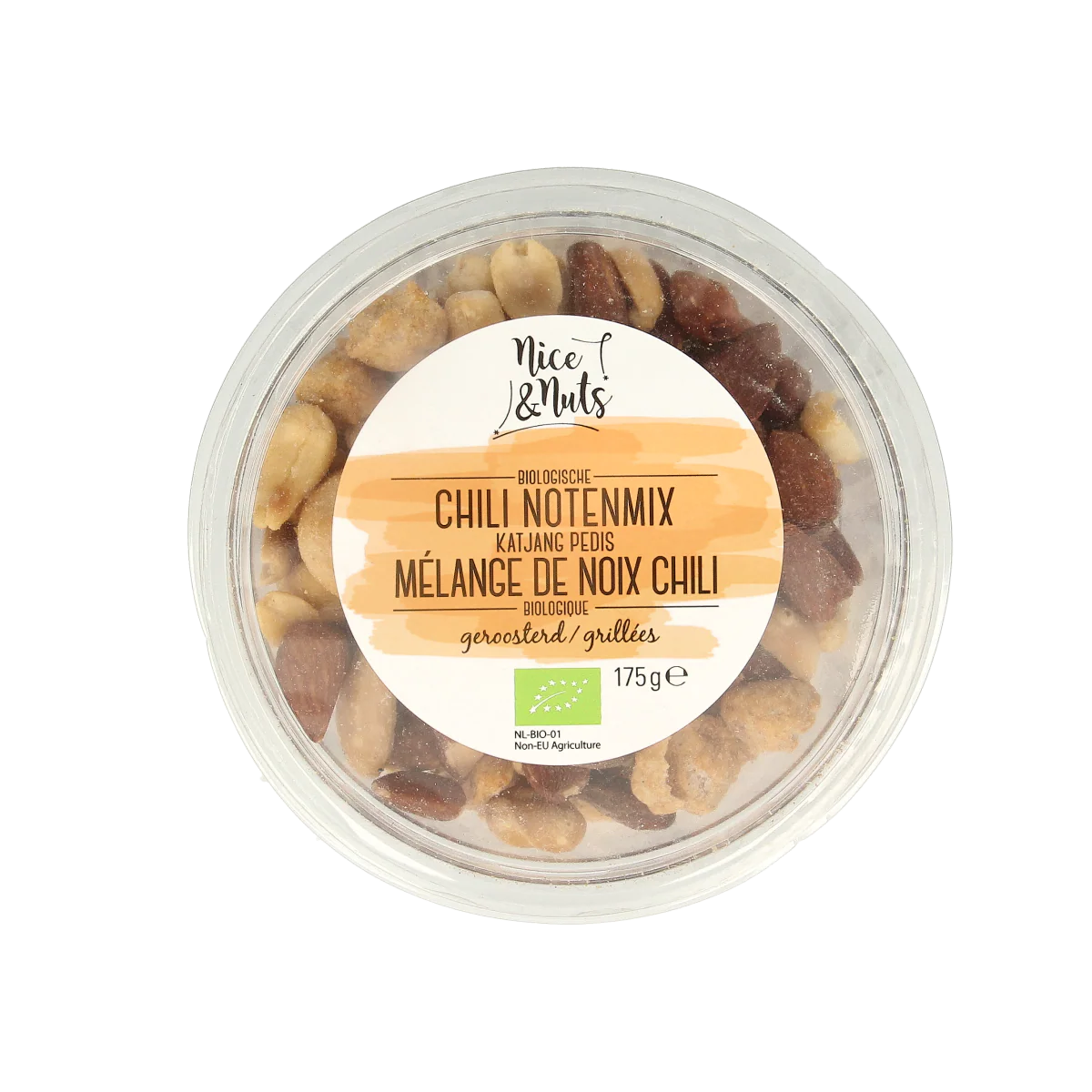 Nice & Nuts Chili notenmix met katjang pedis geroosterd bio 175.00 Gram