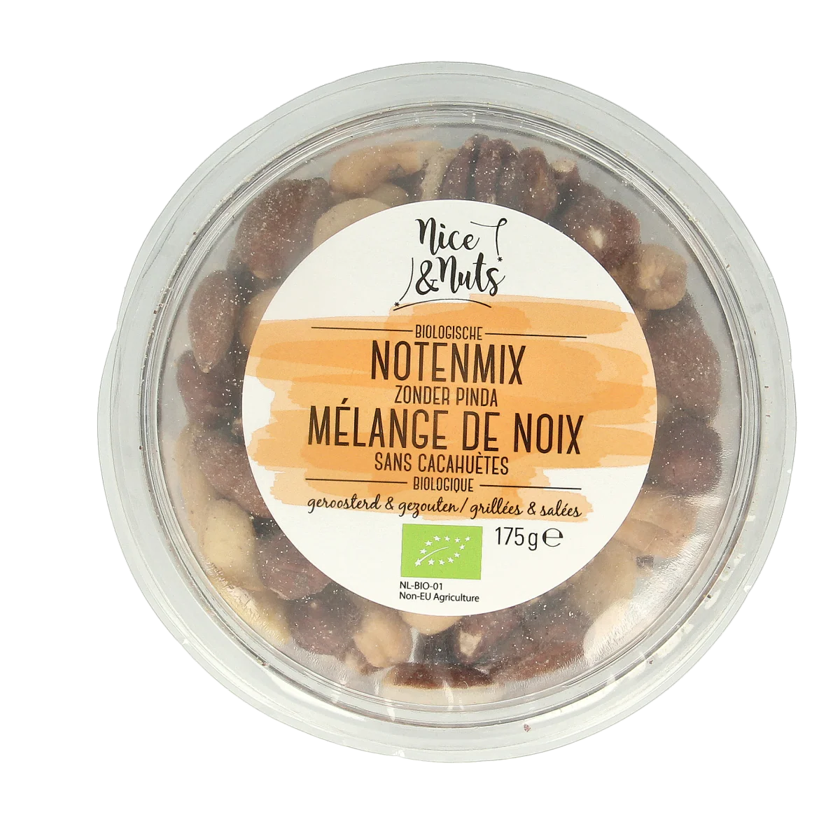 Nice & Nuts Notenmix zonder pinda met zeezout geroosterd bio 175.00 Gram