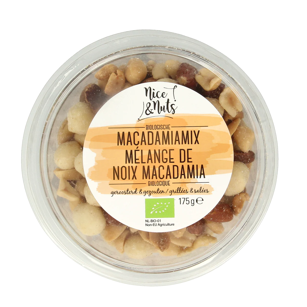 Nice & Nuts Macadamia mix met zeezout geroosterd bio 175.00 Gram