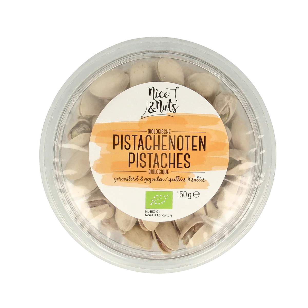 Nice & Nuts Pistache noten in dop gezouten geroosterd bio 150.00 Gram