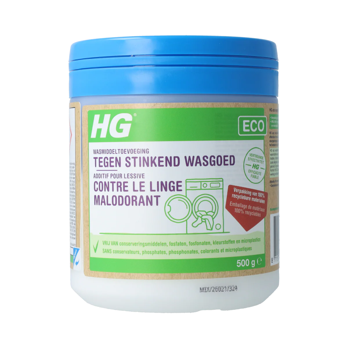 HG Eco wasmiddeltoevoeging stinkend wasgoed 500.00 Milliliter
