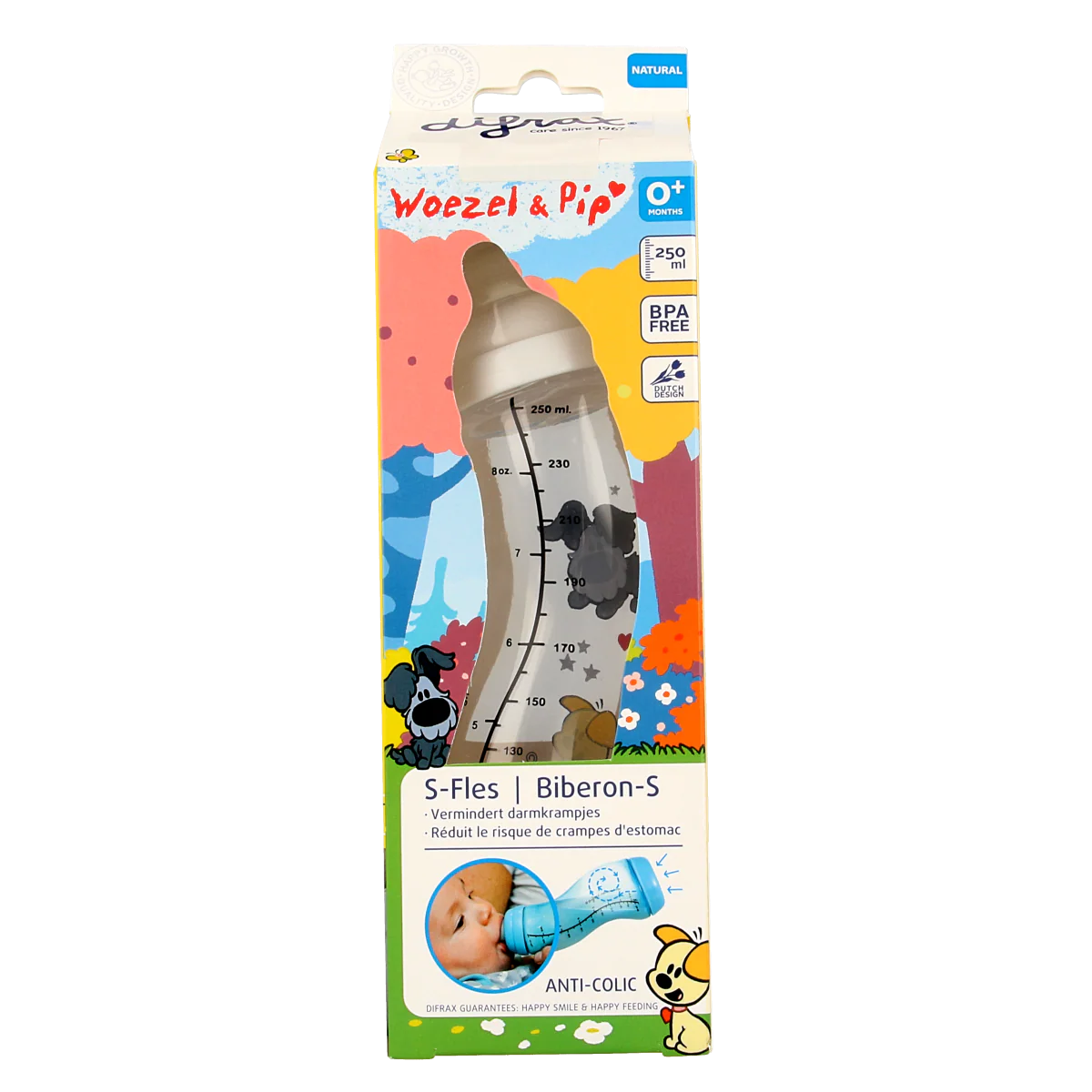 Difrax S-fles 250ml Woezel & Pip  1.00 Stuks