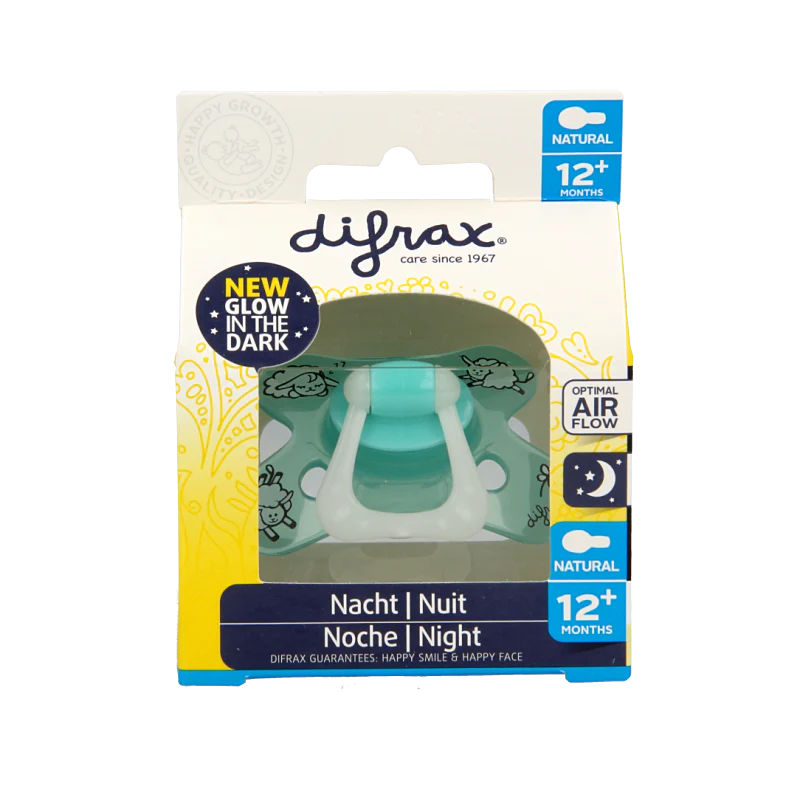 Difrax Fopspeen natural 12+ maanden nacht 1 Stuks